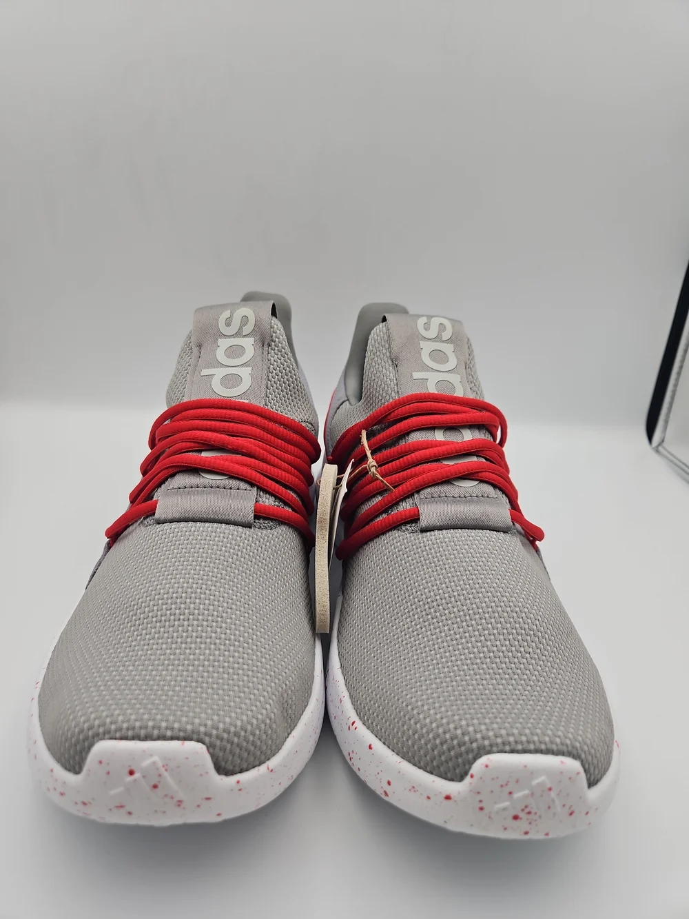 adidas Men's Grey Sneakers with Red Accents